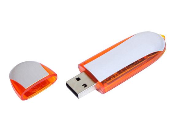 USB 3.0- флешка промо на 128 Гб овальной формы