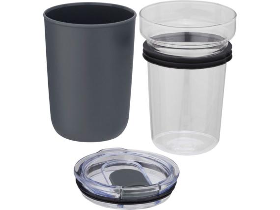 Стеклянная кружка «Bello» с внешней стенкой из переработанного пластика