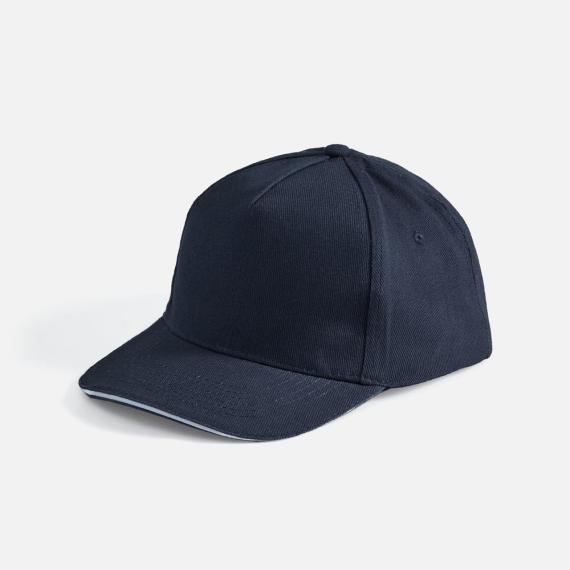 Бейсболка Long Beach, темно-синяя с белым