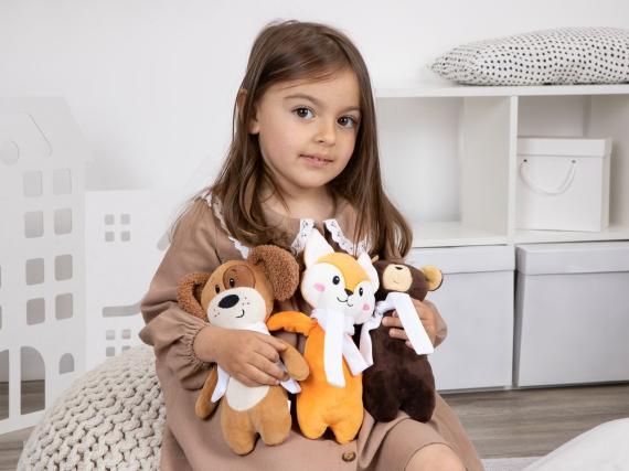 Игрушка Beastie Toys, мишка с белым шарфом
