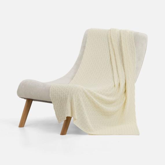 Плед Braidera, белый (молочный)