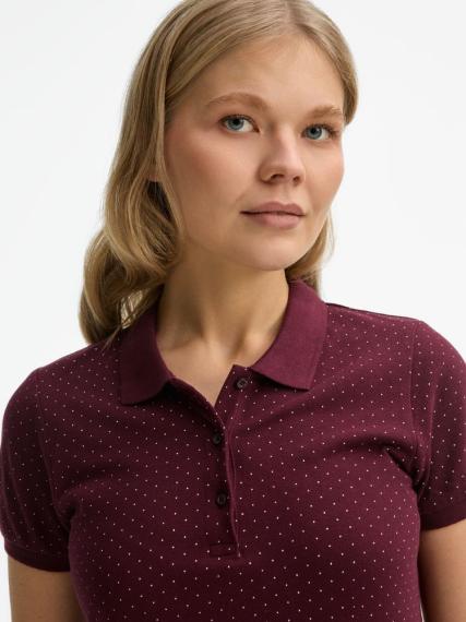 Рубашка поло женская Brandy Women, бордовая с белым, размер XS