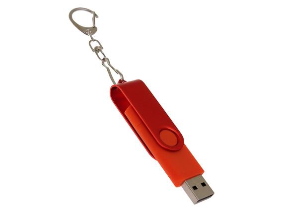 USB 2.0- флешка на 64 Гб с поворотным механизмом и дополнительным разъемом Type-C