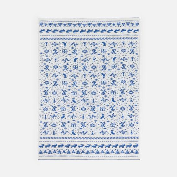 Плед Holidale, синий с молочным