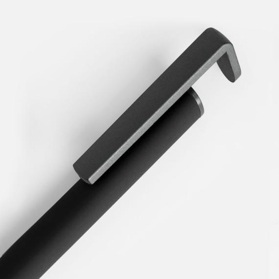 Ручка шариковая Standic с подставкой для телефона, черная