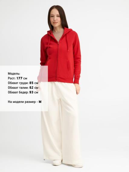 Толстовка женская на молнии с капюшоном Seven Women, красная, размер XL