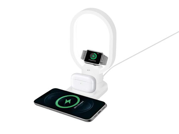 Беспроводная зарядная станция 4-в-1 «Portal» c лампой, 15 Вт