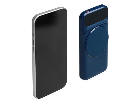 Магнитный беспроводной внешний аккумулятор со встроенными кабелями «Мэни», 10000 мАч