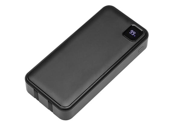 Внешний аккумулятор со встроенными кабелями «Фрэйм Про», быстрая зарядка, 20000мач