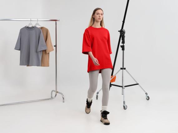 Футболка оверсайз унисекс Kosmos 2.0, красная (алая), размер XS/S