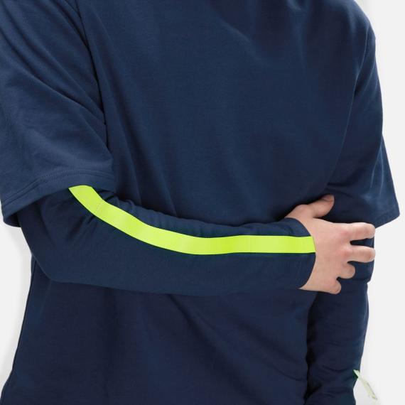 Футболка оверсайз с двойным рукавом Kosmos, темно-синяя, размер M/L