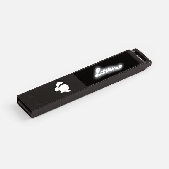 Флешка markBright Black с белой подсветкой, 32 Гб