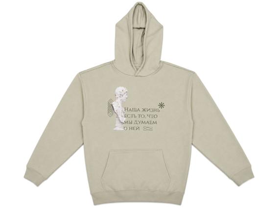 Толстовка с капюшоном оверсайз «Berlin» унисекс с текстильным принтером